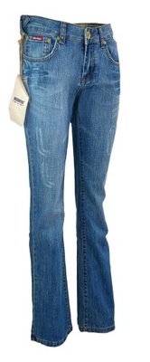 Elastyczne spodnie jeansowe DOCKHOUSE dzwony r. 29
