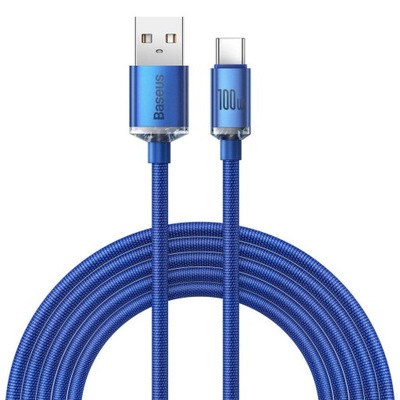 Kabel USB to Type-C 100W 2m Baseus Crystal Shine niebieski