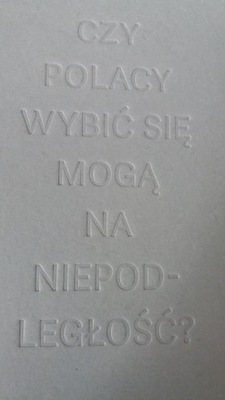 CZY POLACY WYBIĆ SIĘ MOGĄ NA NIEPODLEGŁOŚĆ