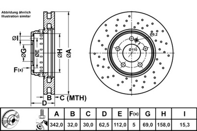 ATE DISCOS DE FRENADO 2SZT. PARTE DELANTERA MERCEDES C A205 C C205 C T-MODEL  