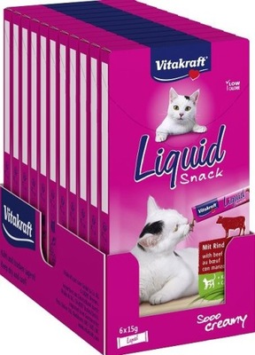 Vitakraft Cat Liquid Snack wołowina 66x15g