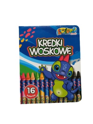 KOLORI KREDKI WOSKOWE NEONOWE DINO 16 KOLORÓW