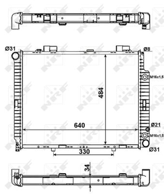 NRF РАДИАТОР DB W210 2,0-3,2