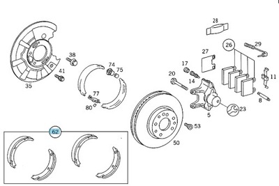 BRAKE SHOEWITH BRAKEWITH MANUAL MERCEDEWITH CLASWITH WITH W140  