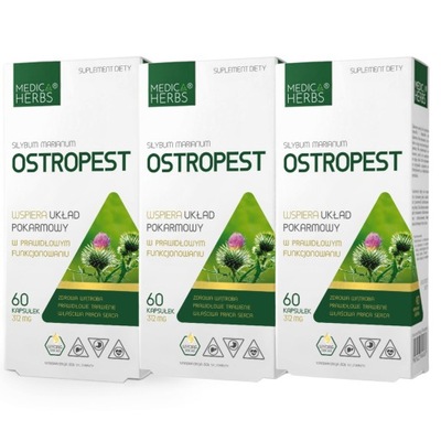Suplement diety Ostropest Medica Herbs - 3x60 kapsułek 312 mg