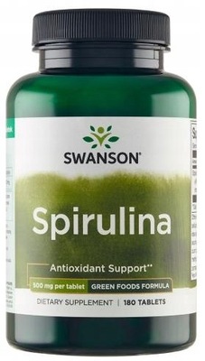 SWANSON Spirulina 500mg algi wzmocnienie 180 tabletek