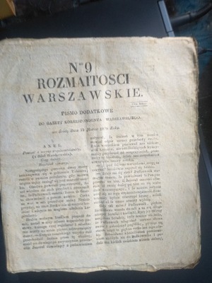 Rozmaitości Warszawskie 9/1828 Opis Madrytu
