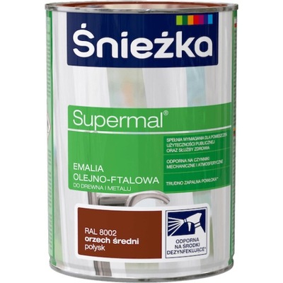 Supermal olejno-ftalowa Ral 8002 Orzech Śr. 800 ml