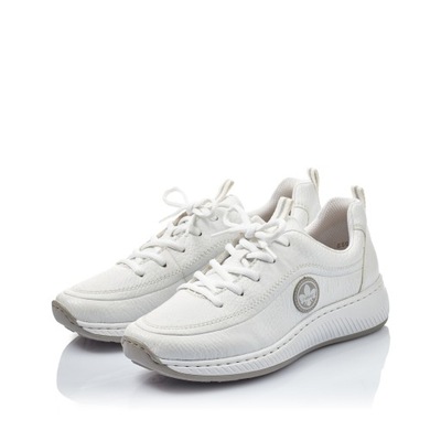 RIEKER Sneakersy, buty, półbuty białe N5504-80