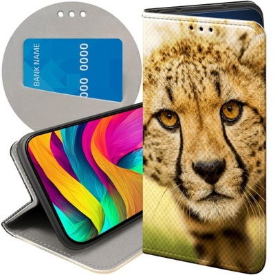 ETUI Z KLAPKĄ DO REALME C33 WZORY GEPARD CĘTKI PANTERKA FUTERAŁ POKROWIEC