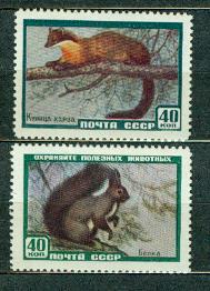 ZSRR ** Zwierzęta III, kuna, wiewiórka Mi 2242-43