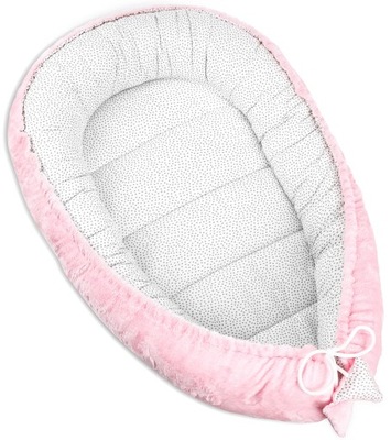 Kokon niemowlęcy gniazdko dla dziecka -fluffy pink