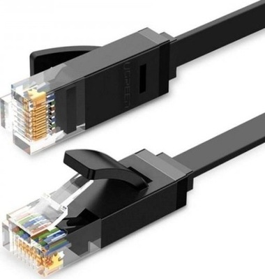 Ugreen Płaski kabel sieciowy UGREEN Ethernet RJ45, Cat.6, UTP, 5m (czarny)