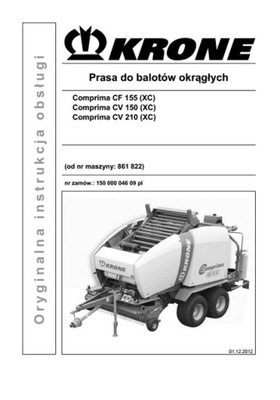 KRONE COMPRIMA CF155/CV150/CV210XC - MANUAL MANTENIMIENTO PL  