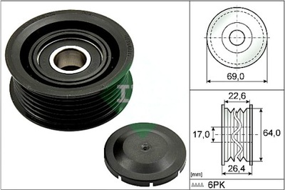 INA ROLLO PROPULSOR CORREA DE CUÑA MERCEDES C CL203 C T-MODEL S202 C  