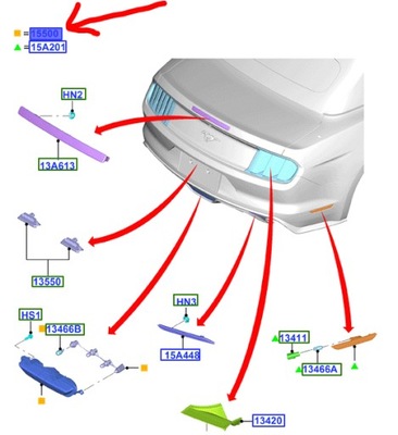 Свет противотуманные задняя ford mustang mk6 2017- фото №1