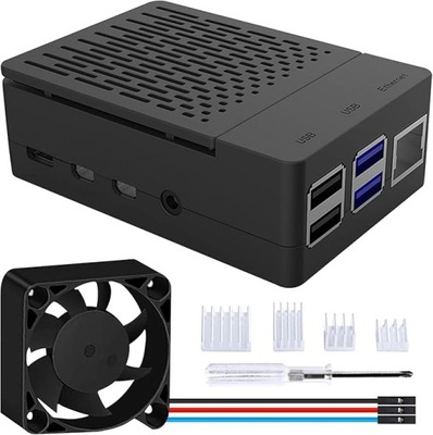 GeeekPi Obudowa ABS do Raspberry Pi 4, z wentylatorem PWM
