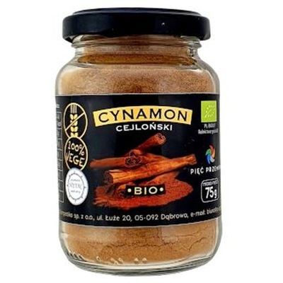 Cynamon Cejloński Bezglutenowy BIO w Słoiczku 75g - Pięć Przemian