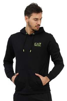 EA7 EMPORIO ARMANI Czarna bluza z neonowym logo S