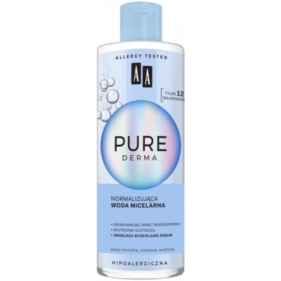 AA PURE DERMA NORMALIZUJĄCA WODA MICELARNA 400ml