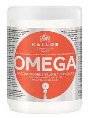KALLOS Maska do Włosów Omega Suchych 1000 ml Regenerująca maska Omega 6