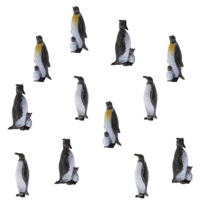12x zestaw figurek zwierząt z pingwinami