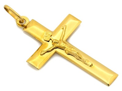 Złoty krzyżyk dla mężczyzny próby 585 z wizerunkiem Jezusa klasyczny złoty