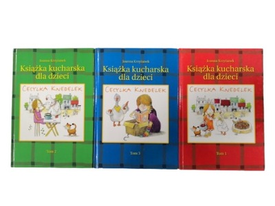 Książka kucharska dla dzieci Cecylka Knedelek Joanna Krzyżanek 3 tomy