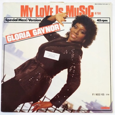 Gloria Gaynor- My Love Is Music - Maxi SP 12''