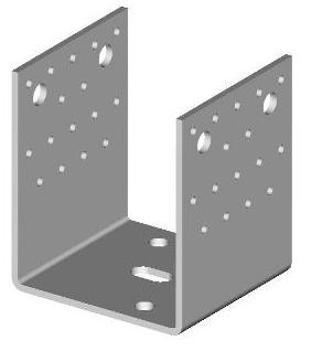 Element kotwiący z otworami 12-62/80x80 ZB / opakowanie 1 szt