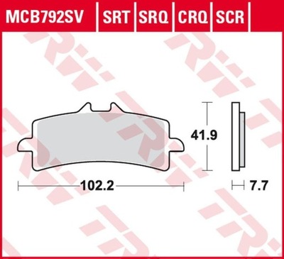 TRW LUCAS ZF TRINKELĖS STABDŽIŲ KH447 SINTER ROAD/TRACK DUCATI V4 1000 