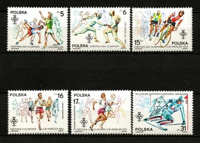 Polska seria znaczków pocztowych ( Sport) 1984 r. ( czyste )