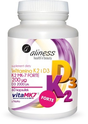 Witamina K2 + D3 Forte 60 kapsułek ALINESS