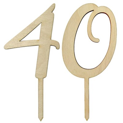 Topper urodzinowy na 40 urodziny - ozdoba na tort