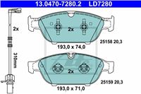 ATE ZAPATAS DE FRENADO PARTE DELANTERA CERAMIC AUDI A6 11- AUDI A6 C7 10-/A7 4G  