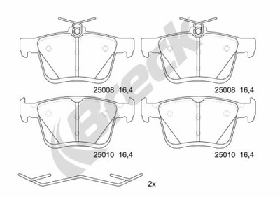 PADS BRAKE REAR BRECK 25008 00 704 00  