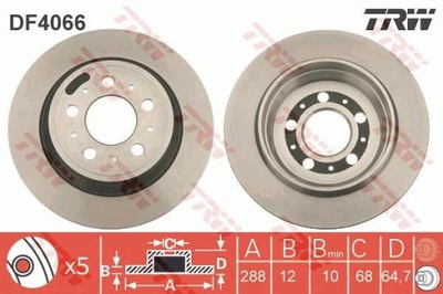 КОМПЛЕКТ ТОРМОЗНОЙ ДИСК ТОРМОЗНЫХ ЗАД VOLVO S60/S80/V