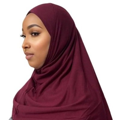 Hidżab chusta na głowę dla muzułmanki islam bez zawiązywania bordo 73