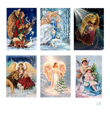 Naklejki religijne Anioł Bożego Narodzenia 6 szt 7x5 cm N08