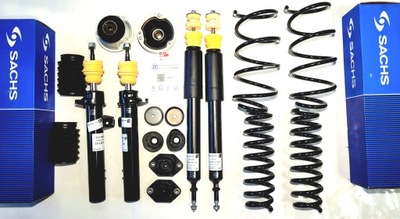 4X SACHS AMORTIZATORIUS SPYRUOKLĖ GAUBTAI MTECHNIK SPORT FUL BMW E90 E91 E92 E93 