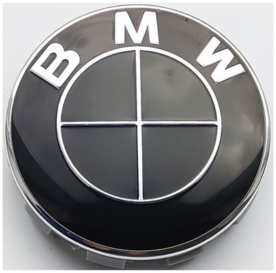 BMW EMBLEMA INSIGNIA LOGOTIPO RUEDA LLANTA 68MM CZARNY-CHROM  