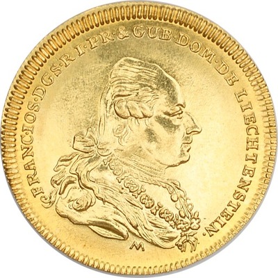17.db.LIECHTENSTEIN, FR.JÓZ.I, DUKAT 1778 restrike
