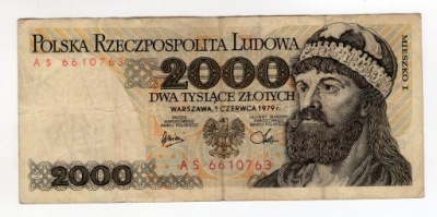 PRL 2000 złotych 1979 AS dość rzadkie