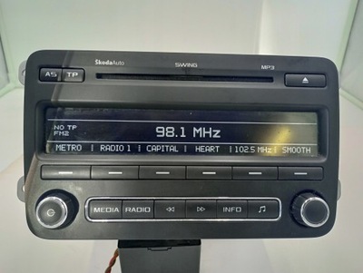 RADIO CD MP3 SKODA FABIA II ROOMSTER 5J0035161D + KODAS 