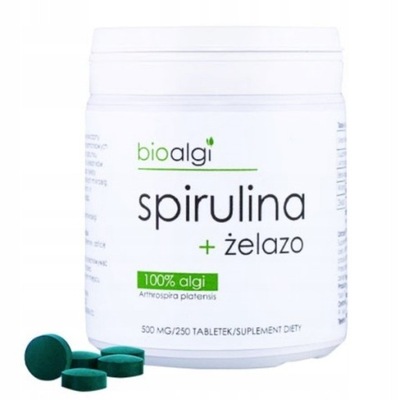 Spirulina Bioalgi Spirulina +żelazo BIOALGI 250szt