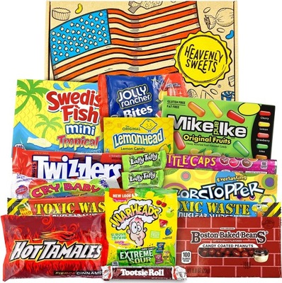 ZESTAW słodyczy z USA żelki cukierki 19 opak.