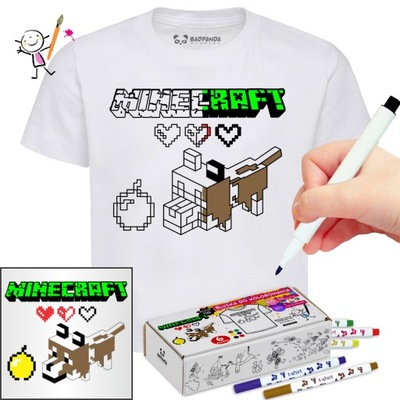 T-Shirt koszulka do kolorowania Minecraft