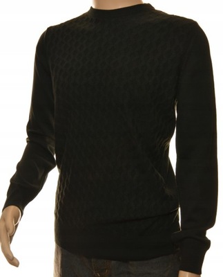 Sweter męski klasyczny czarny z kaszmirem L