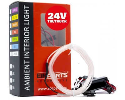 CABLE DE FIBRA ÓPTICA DIODO LUMINOSO LED NEON BLANCO 1M 24V TIR BUS  