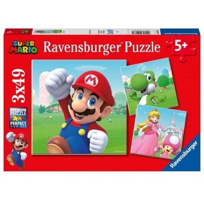 Puzzle 3x49 elementów. Super Mario